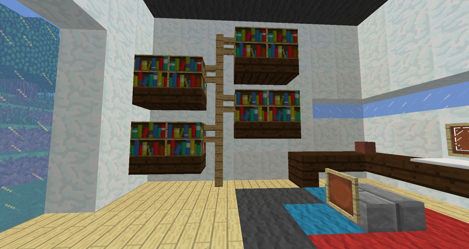 Bookshelf Beanstalk Design Minecraft Furniture 