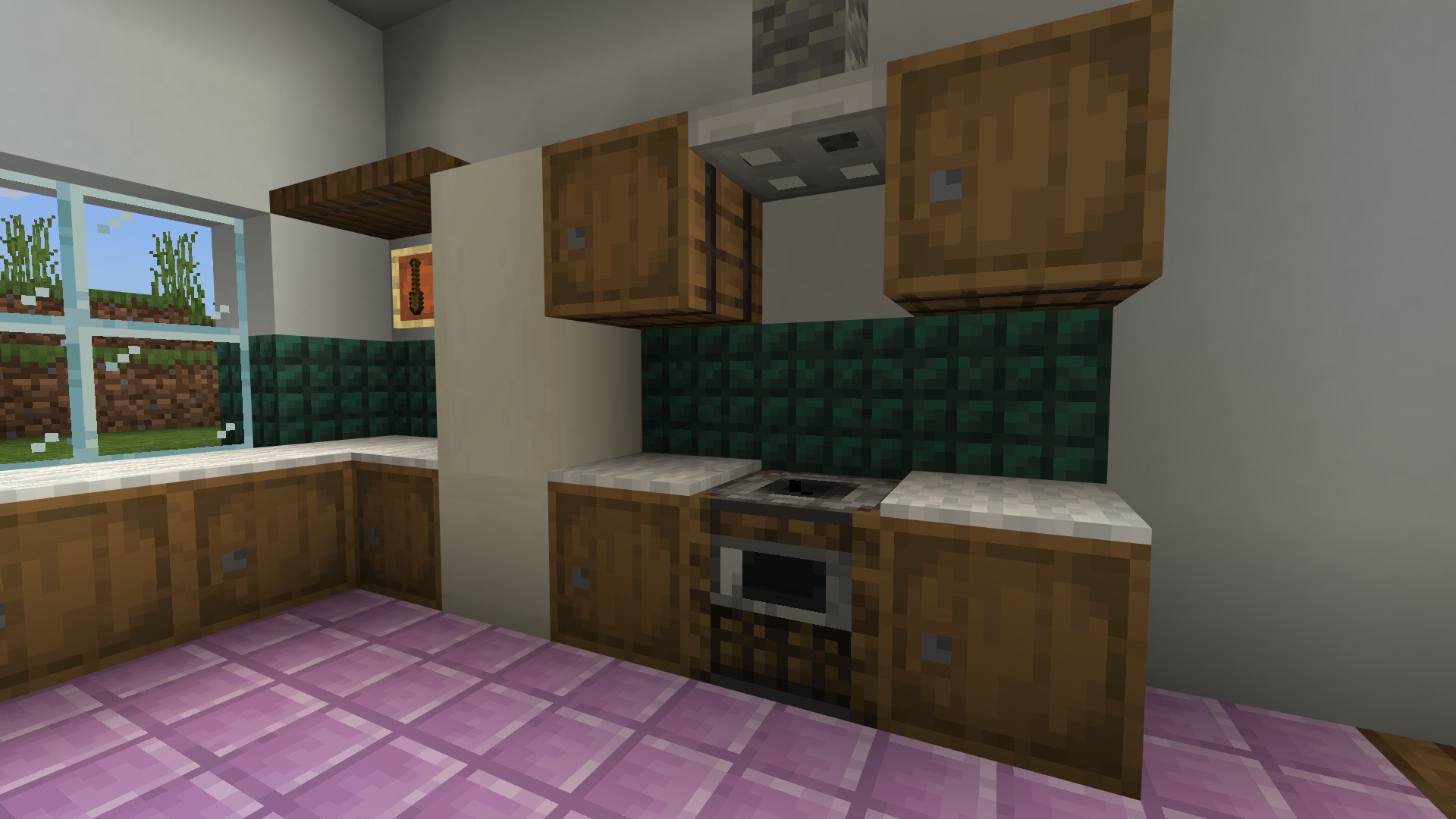 Prismarine & Barrel Kitchen - Minecraft Furniture