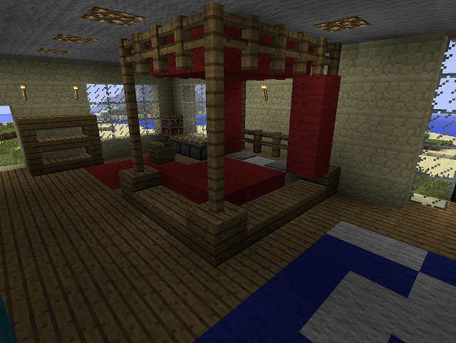 4 Poster Bed Design Minecraft Furniture, How To Make A Fancy Bedroom In Minecraft