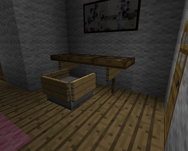 Two Legged Desk Design Minecraft Furniture