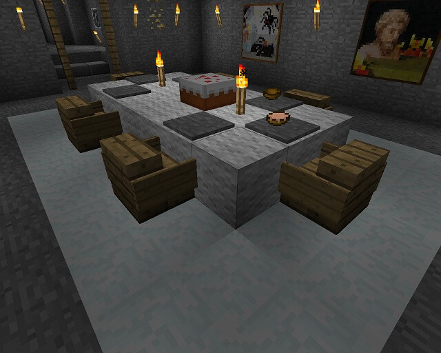Dining Area Minecraft Furniture, How To Make A Modern Dining Room Table In Minecraft