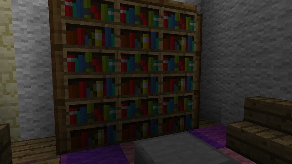 Minecraft Bookshelf Storage Designs, How To Make A Bookcase Door In Minecraft
