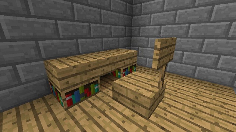 Minecraft Table Designs, How To Build A Front Desk In Minecraft